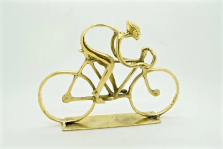 SOLID BRASS CYCLING SCULPTURE