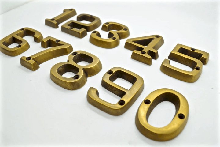 SOLID BRASS HOUSE NUMBERS - 0 TO 9